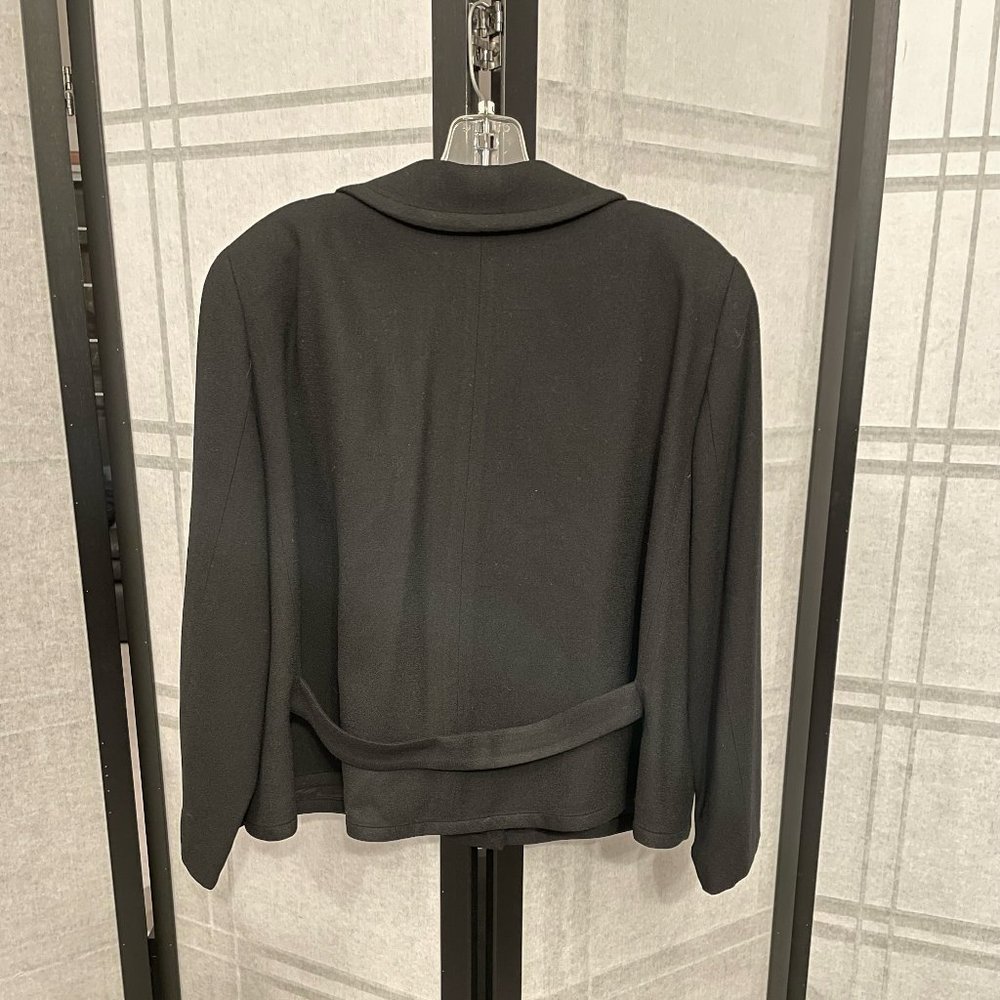 Bigio Collection Black Flower Button Wool Blazer - image 5